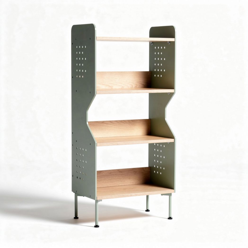 Étagère en bois et plastique vert dimensions 60 x 30 x 45cm pour rangement organisé