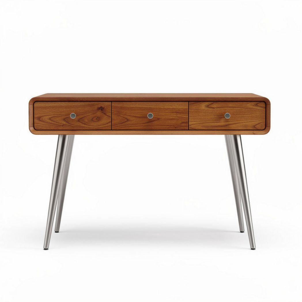 Bureau en bois de pin avec tiroirs dimensions 120 x 60 x 75cm argenté