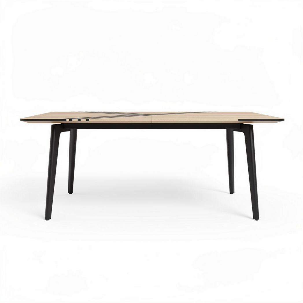 Table à manger en bois avec pieds en métal noir dimensions 150 x 80 x 75cm