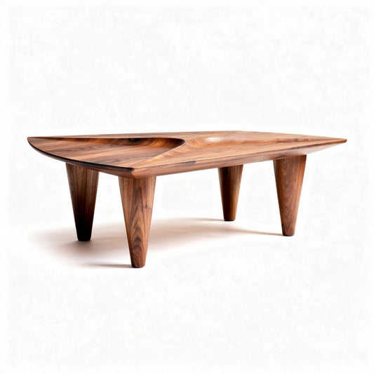 Table basse en bois de noyer 120 x 80 x 40cm design contemporain